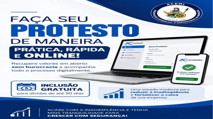 Notícia: ACEMI amplia serviços de consulta e protesto online para empresas.